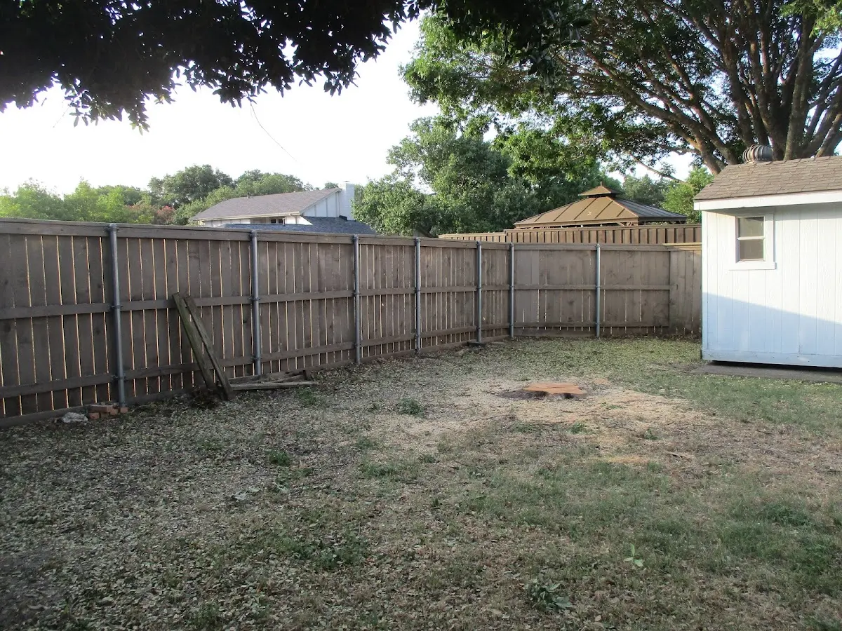 Cleared yard after professional tree removal in Okarche